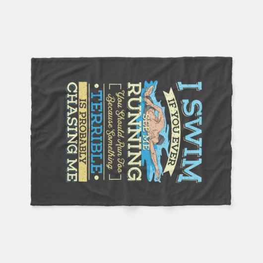 Zwemmen - Ik zwom Fleece Deken (Voorkant (Horizontaal))