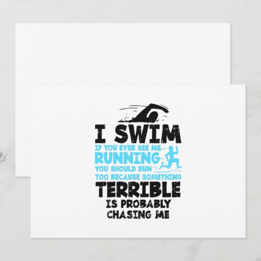 Zwemmen - Ik zwom Kaart (Voorkant / Achterkant)