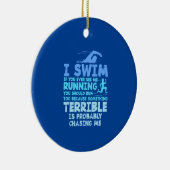 Zwemmen - Ik zwom Keramisch Ornament (Rechts)