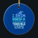 Zwemmen - Ik zwom Keramisch Ornament<br><div class="desc">grappige zwemcadeaus</div>