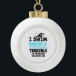 Zwemmen - Ik zwom Keramische Bal Ornament<br><div class="desc">Funny Swimming Gifts</div>