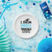 Zwemmen - Ik zwom Papieren Bordje (Feest)