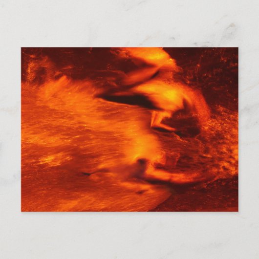Zwemmen in brand briefkaart (Voorkant)