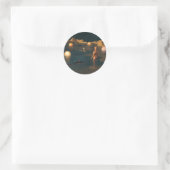 Zwemmen in de Nacht Ronde Sticker (Tas)
