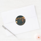 Zwemmen in de Nacht Ronde Sticker (Envelop)