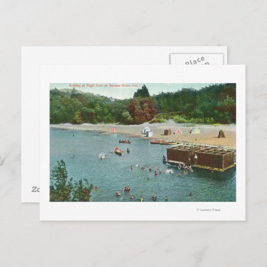 Zwemmen in de Russische rivier Briefkaart (Voorkant / Achterkant)