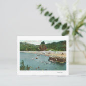 Zwemmen in de Russische rivier Briefkaart (Staand voorkant)