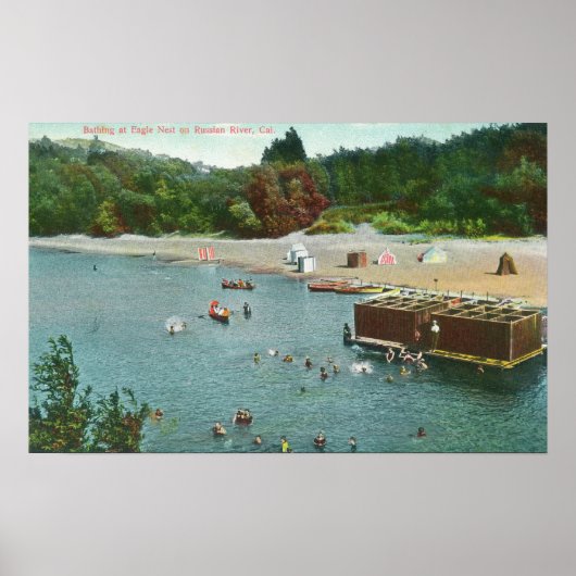 Zwemmen in de Russische rivier Poster (Voorkant)