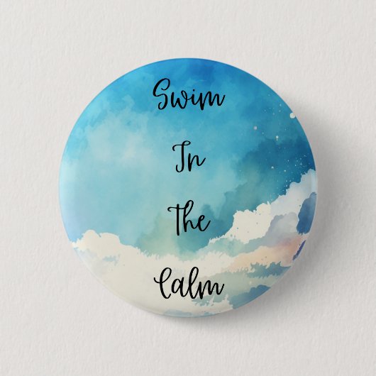 Zwemmen in de rust ronde button 5,7 cm (Voorkant)