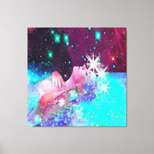 Zwemmen in een kosmische droom canvas afdruk (Voorkant)