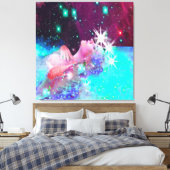 Zwemmen in een kosmische droom canvas afdruk (Insitu (Slaapkamer))