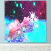 Zwemmen in een kosmische droom canvas afdruk (Insitu (Houten vloer))