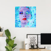 Zwemmen in het blauw poster (Thuiskantoor)