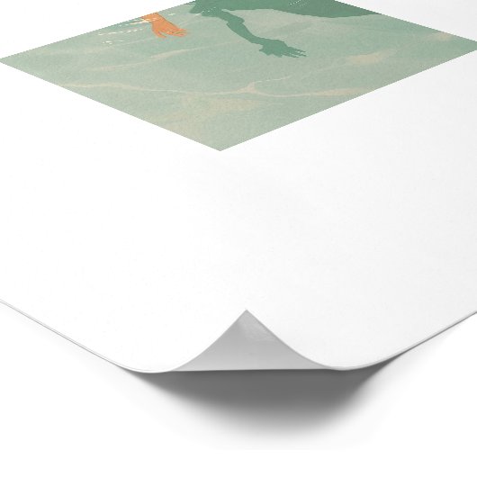 Zwemmen in het heldere blauw poster (Hoek)