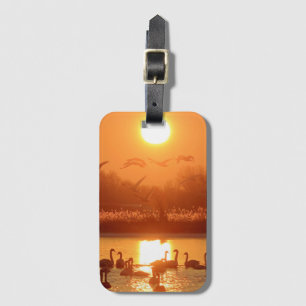 Zwemmen in het meer bij Sunset Bagagelabel
