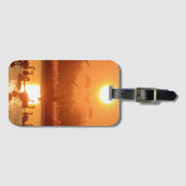 Zwemmen in het meer bij Sunset Bagagelabel (Voorkant (horizontaal))