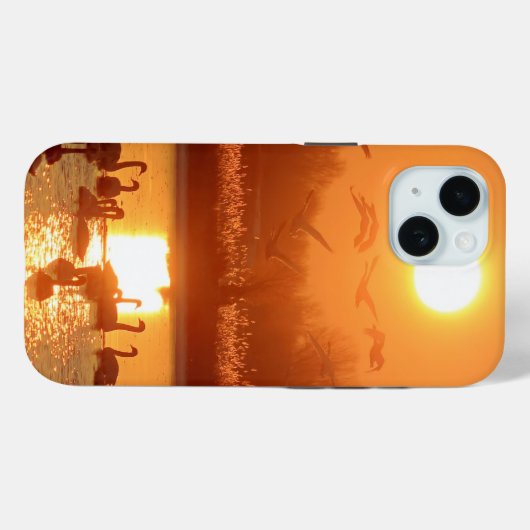 Zwemmen in het meer bij Sunset Case-Mate iPhone Case (Achterkant (horizontaal))