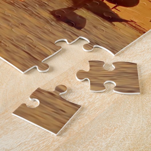 Zwemmen in het meer bij Sunset Legpuzzel (Zijkant)