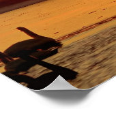 Zwemmen in het meer bij Sunset Poster (Hoek)