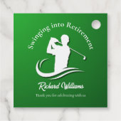 Zwemmen in het pensioen Modern Golf Player Party Bedankjes Labels (Achterkant)