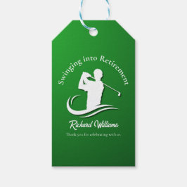 Zwemmen in het pensioen Modern Golf Player Party Cadeaulabel