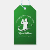 Zwemmen in het pensioen Modern Golf Player Party Cadeaulabel (Achterkant)