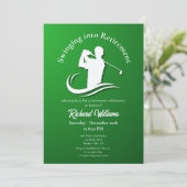 Zwemmen in het pensioen Modern Golf Player Party Kaart (Staand voorkant)