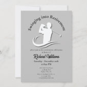 Zwemmen in het pensioen Modern Golf Player Party Kaart (Voorkant)