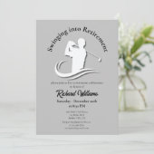 Zwemmen in het pensioen Modern Golf Player Party Kaart (Staand voorkant)