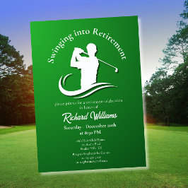 Zwemmen in het pensioen Modern Golf Player Party Kaart