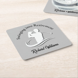Zwemmen in het pensioen Modern Golf Player Party Kartonnen Onderzetters