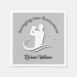 Zwemmen in het pensioen Modern Golf Player Party Servet