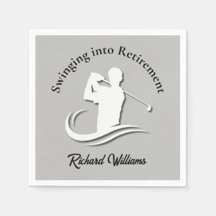 Zwemmen in het pensioen Modern Golf Player Party Servet
