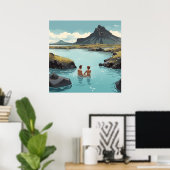 Zwemmen in IJsland Blue Lagoon Print (Thuiskantoor)