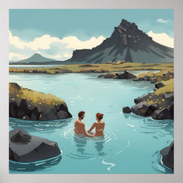 Zwemmen in IJsland Blue Lagoon Print