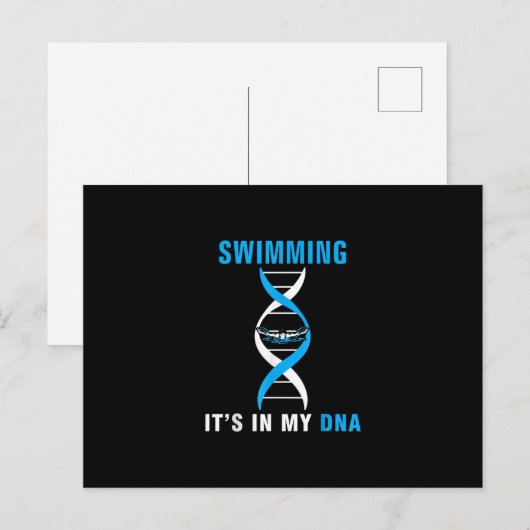 Zwemmen in mijn DNA Funny SwimerSwim Cool Love Aankondigingskaart (Voorkant / Achterkant)
