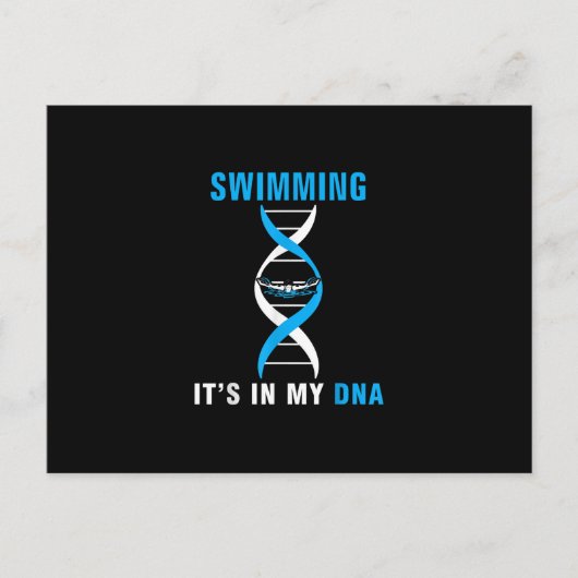 Zwemmen in mijn DNA Funny SwimerSwim Cool Love Aankondigingskaart (Voorkant)