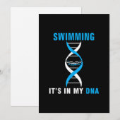 Zwemmen in mijn DNA Funny SwimerSwim Cool Love Feestdagenkaart (Voorkant / Achterkant)