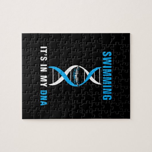 Zwemmen in mijn DNA Funny SwimerSwim Cool Love Legpuzzel (Horizontaal)