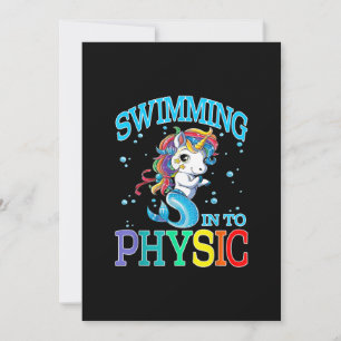 Zwemmen in Physic Eenhoorn Mermaid T-Shirt Feestdagenkaart
