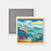 Zwemmen in tropische zeeen magneet (Voorkant / Achterkant)