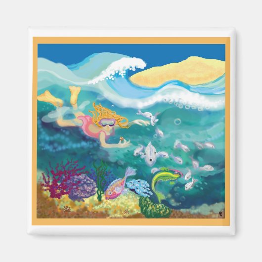 Zwemmen in tropische zeeen magneet (Voorkant)