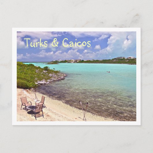 ZWEMMEN IN TURKS & CAICOS BRIEFKAART (Voorkant)