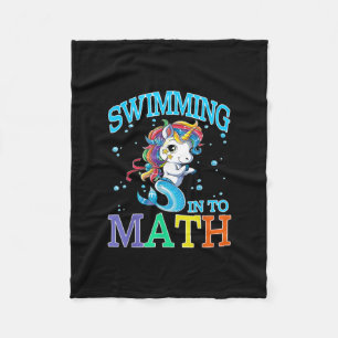 Zwemmen in Wiskunde eenhoorn zeemeermin T-shirt Fleece Deken