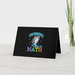 Zwemmen in Wiskunde Unicorn Mermaid T-Shirt Kaart