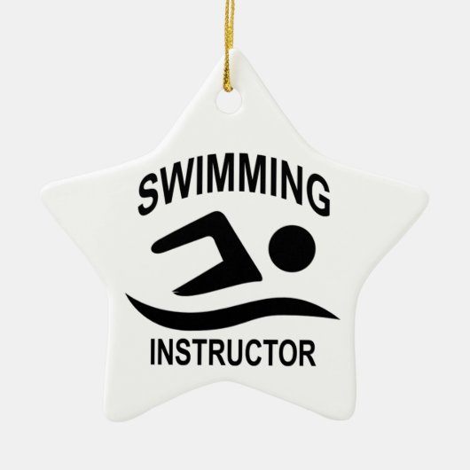 Zwemmen Instructeur T Shirt.png Keramisch Ornament (Voorkant)