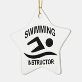 Zwemmen Instructeur T Shirt.png Keramisch Ornament (Links)