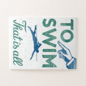 Zwemmen is alles - Blauw Aqua zwemmen Legpuzzel (Horizontaal)