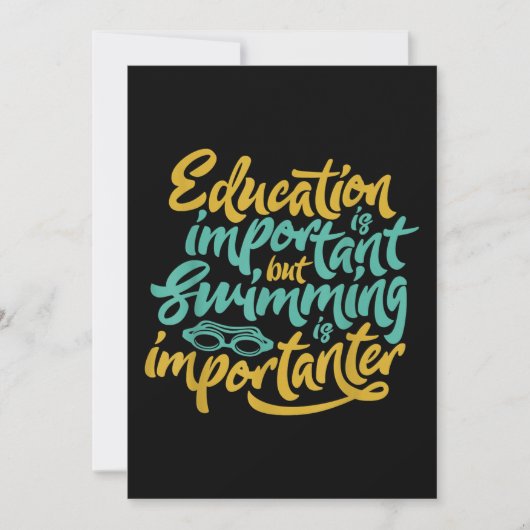 Zwemmen is belangrijk, grappige zwemmers met een o feestdagenkaart (Voorkant)