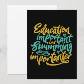 Zwemmen is belangrijk, grappige zwemmers met een o feestdagenkaart (Voorkant / Achterkant)